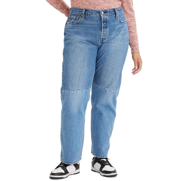 Levi's Women's 501 Pieced Jeans Med Wash Rigid Denim High-Rise Straight 24W - Picture 2 of 10